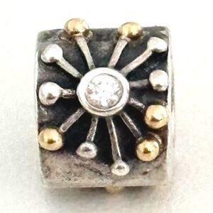 Authentic PANDORA Star Charm with Clear CZ With 14K Gold